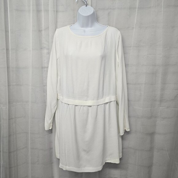 J. Jill Off White Tunic Blouse Minimalist Boho L - Picture 1 of 11